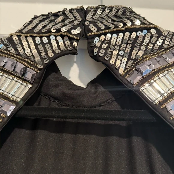 Peace + Love Black High Neck Embellished Bodycon Dress - Picture 13 of 16